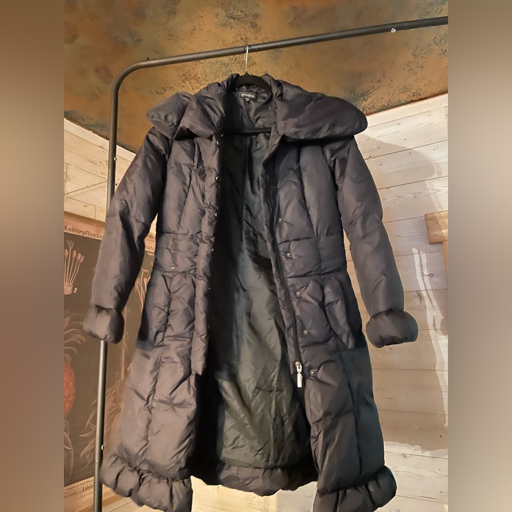 black bebe puffer coat